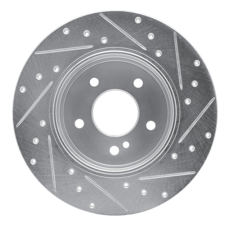 Mercedes-Benz E320 Brake Rotor (1) - Rear Left - R1 Concepts - Drilled & Slotted - Silver - `98-`03
